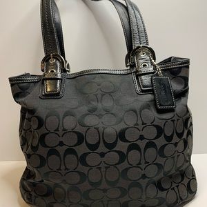 Black coach signature handbag